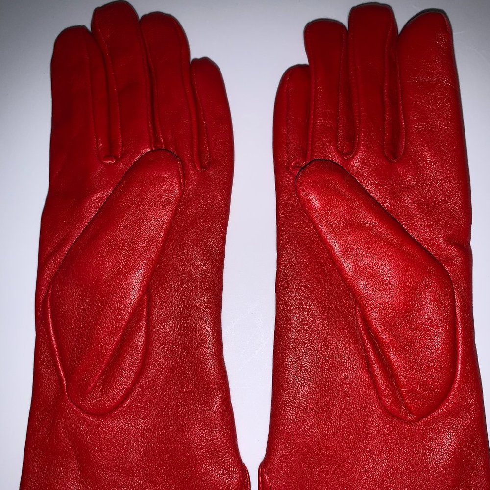 BNWOT Red Leather Gloves 6.5